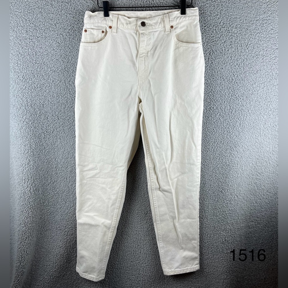Levi’s Size 14 Long 551‎ Relaxed Fit Tapered Leg White Vintage Cotton Jeans USA